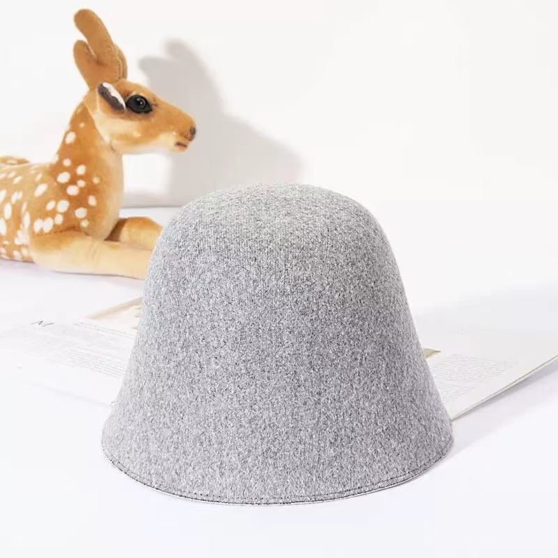 

Water Bucket Hat For Women Wool Blend Warm Winter Sun Protection Casual Style сірий колір