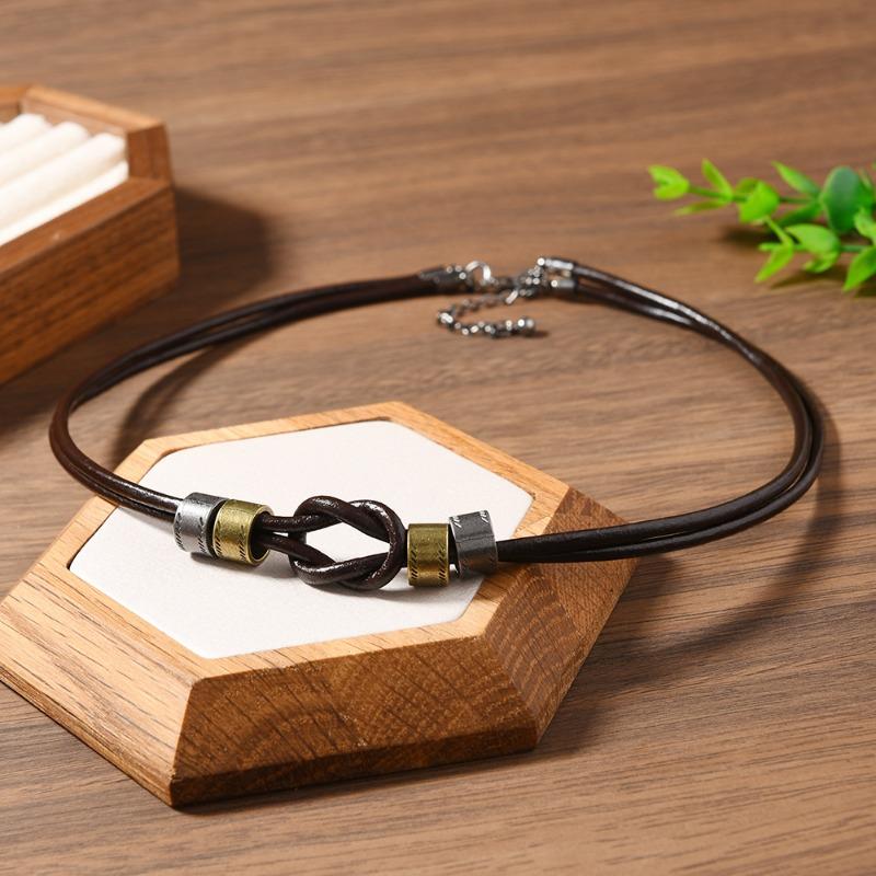 New 1-piece set of personalized fashion wax thread beaded wooden beads butterfly necklace new H