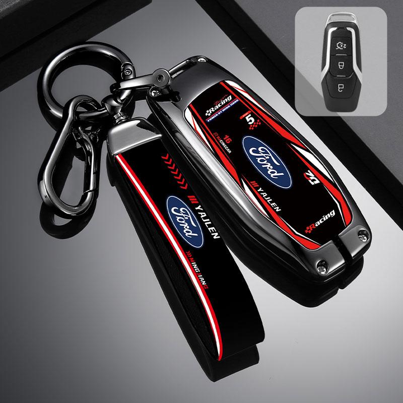AAAMJ1 Car Key Case Cover Shell Racing Style Design Accessories For Ford Fusion Mondeo Mustang F-150 Explorer Edge 2015 2016 2017 2018