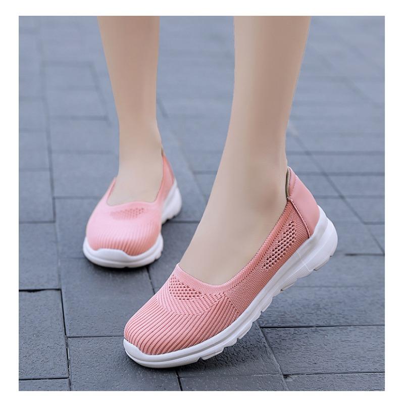 Herbstschuhe für Mütter mittleren Alters und ältere Mütter, Damen-Freizeitschuhe aus gewebtem Mesh-Stoff, Atmungsaktive Sportschuhe, Einschlupfschuhe für ältere Menschen