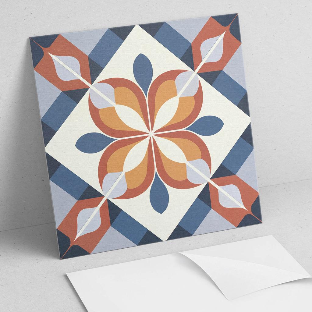 Winylowe Kafelki Ścienne Z Nadrukiem Do Jadalni Geometryczny Wzór Kwiatowy 20X20X20 Cm