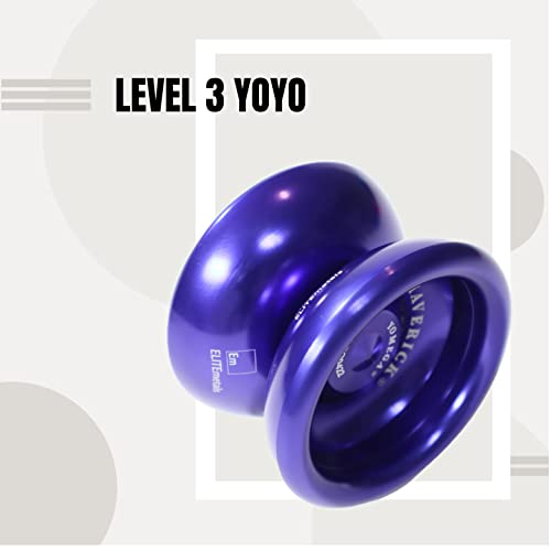 Yomega Maverick - Professional Aluminum Metal Yoyo for Kids and Beginners with C Size Ball Bearing for Advanced Yo Yo Tricks and Responsive Return + E
