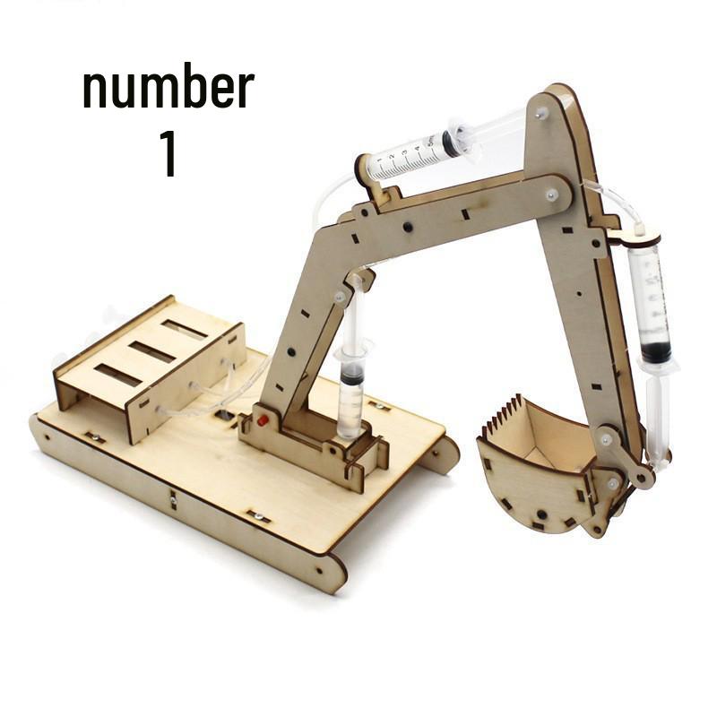 DIY Wooden Hydraulic Excavator Model Kit for STEM Education