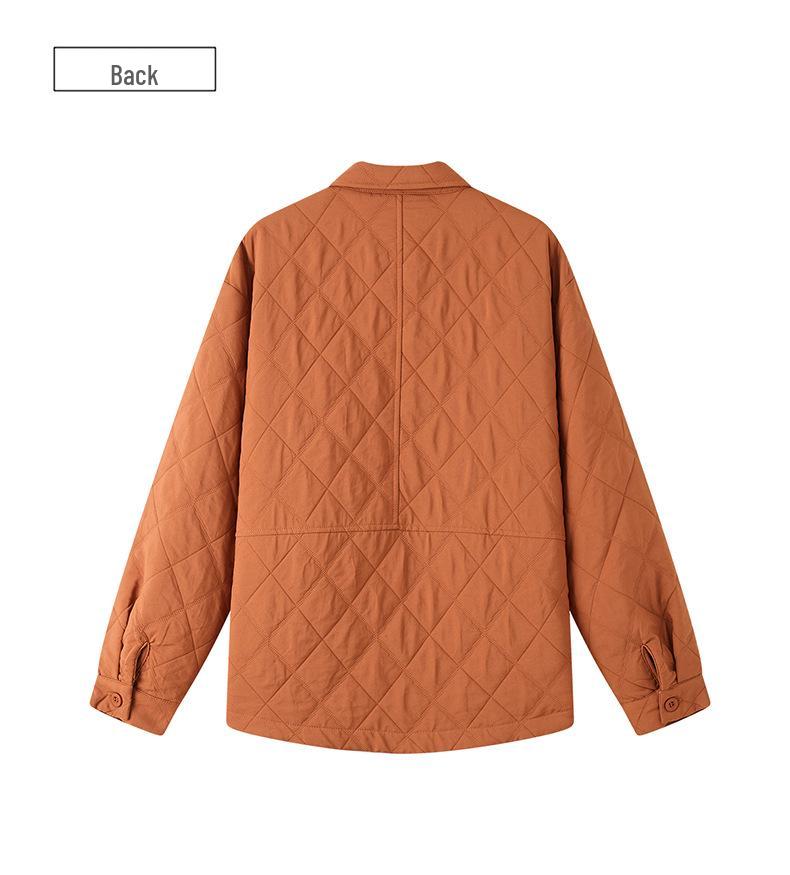 2024 Early Autumn Quilted Lapel Coat - Long Sleeve, Versatile, Slimming, Short Outerwear for Women