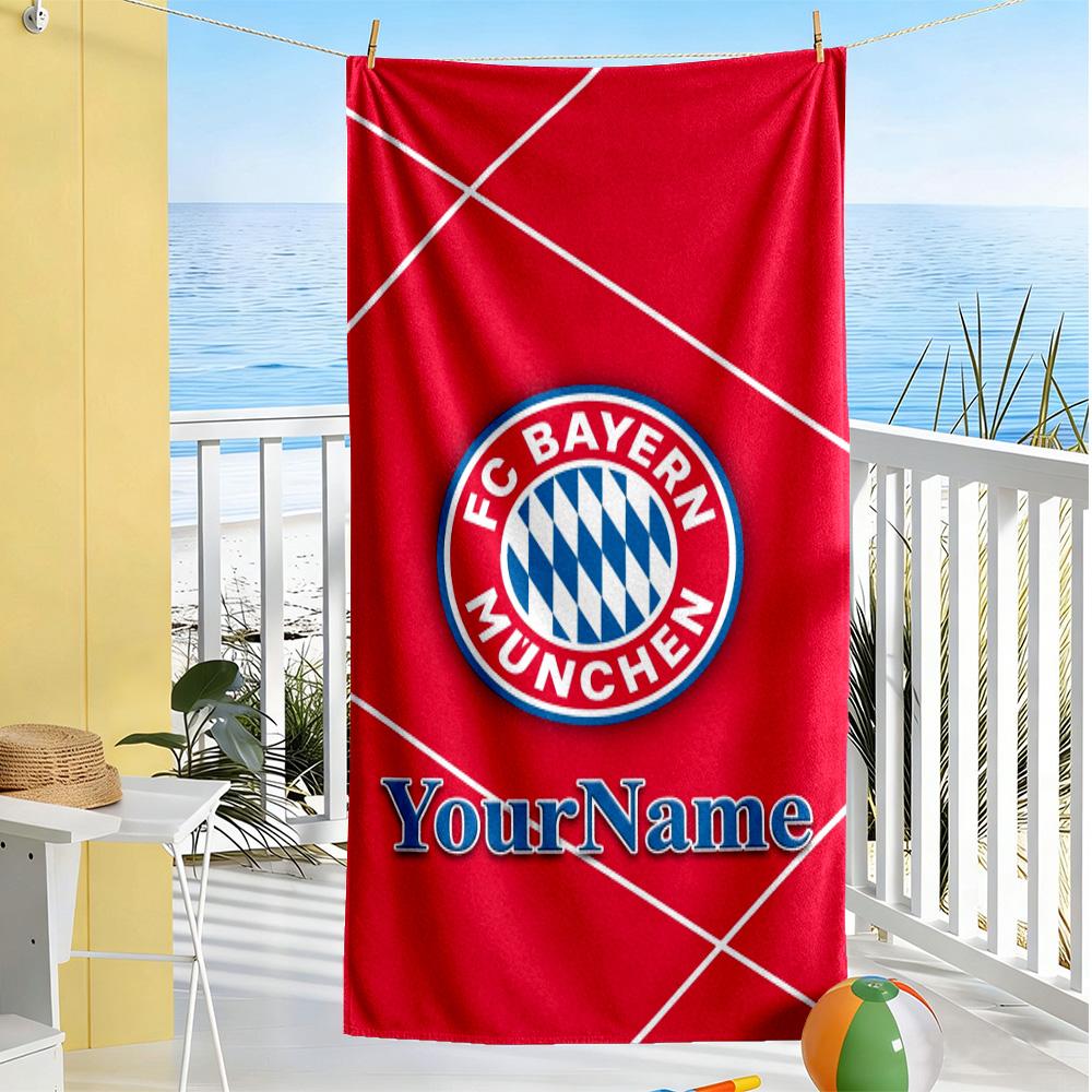 Bayern Munich Customize Your Name Beach Towel Super Soft Microfiber Quickdry Fabric Suitable for Sports Travel Swimming Yoga Bathroom Beach And Pool