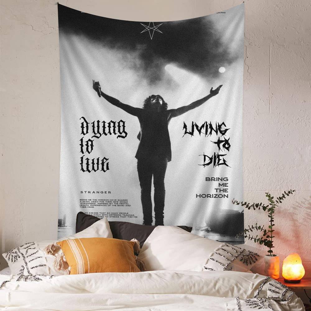 BBring Me The HHorizon Anime Tapestry Hanging Tarot Hippie Wall Rugs Dorm Home Decor