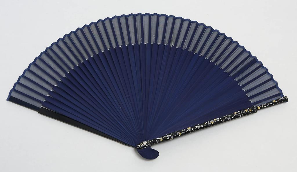 Faltfächer für mit Fächeretui und Präsentationsbox [Hasegawa] Damen im Kyoto-Stil, (Cattleya, Marine)