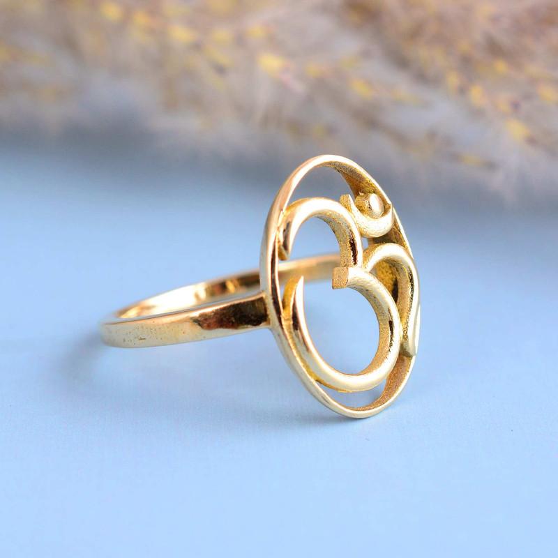 Om brass Ring brass Gold Ring handmade Ring Gemstone ring