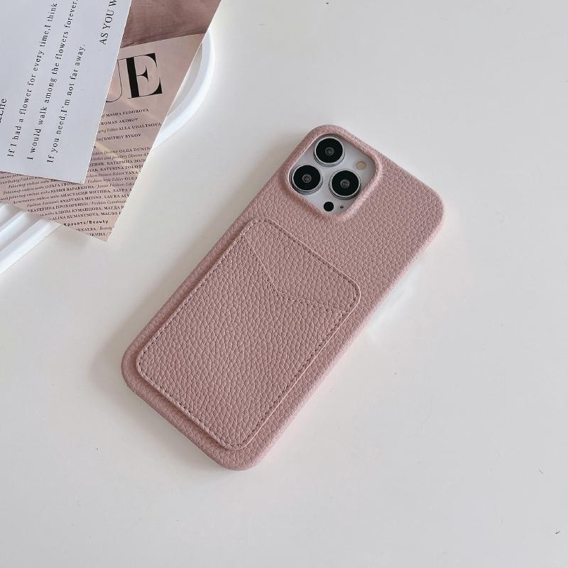 Luxury Solid Color Wallet Card Slot Hard PC Shockproof Phone Case For iPhone 16 Pro Max 14 11 12 13 15 Pro Max Bumper Back Cover