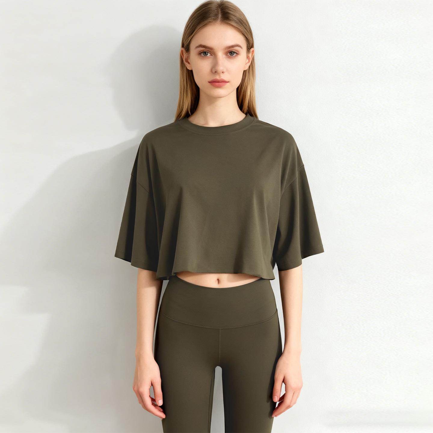 

Американський гострий дівчачий короткий топ з коротким рукавом - Жіноча літня бавовняна футболка з круглим вирізом XL