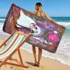 Glass Art Wedding and Roses 2D Flat Print Beach Towel, Large Soft Quick Dry Towel for Beach Camping SwimmingSSTJ0917547