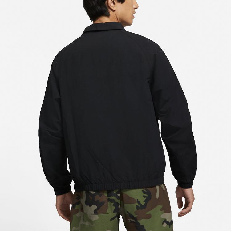 Nike SB Long Sleeve Skateboarding Woven Logo Jacket Men Jackets Black CV4306-010