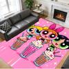 Anti‑Slip Crystal Velvet Floor Rug, The Powerpuff Girls Design Carpet for Indoor Living Bedroom Home Decoration