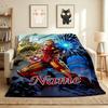 Custom Name Iron Man Flight Flannel Blanket Throw Blanket Soft Warm Sofa Bed Decor Unique Gift