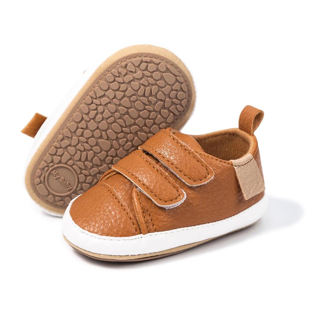 New Spring/Autumn Non-Slip Toddler Shoes, 0-1 Year, Rubber Sole, Double Velcro, PU Surface