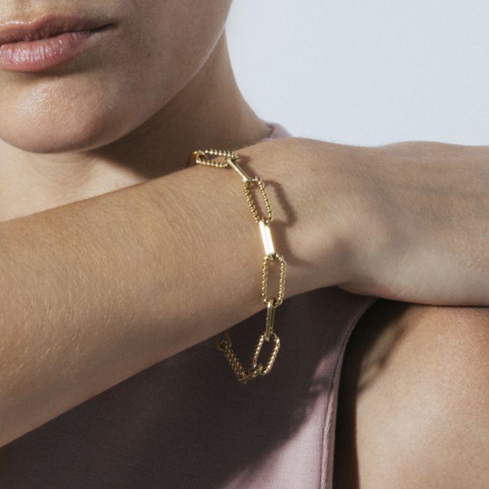 Bracelet - LUXENTER - Emga - Acier hypoallergénique - Plaqué or 18K - 19 cm