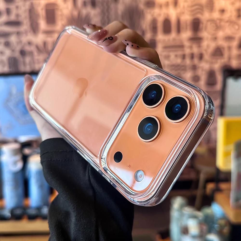 New Transparent Acrylic Clear Phone Case For iPhone 17 Pro Max 17 Air 16 15 14 13 12 11  Plus Soft Shockproof Bumper Cover