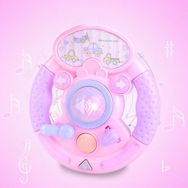

Новые музыкальные звуковые и световые игрушки в форме руля для детей, ранние развивающие игрушки розовый
