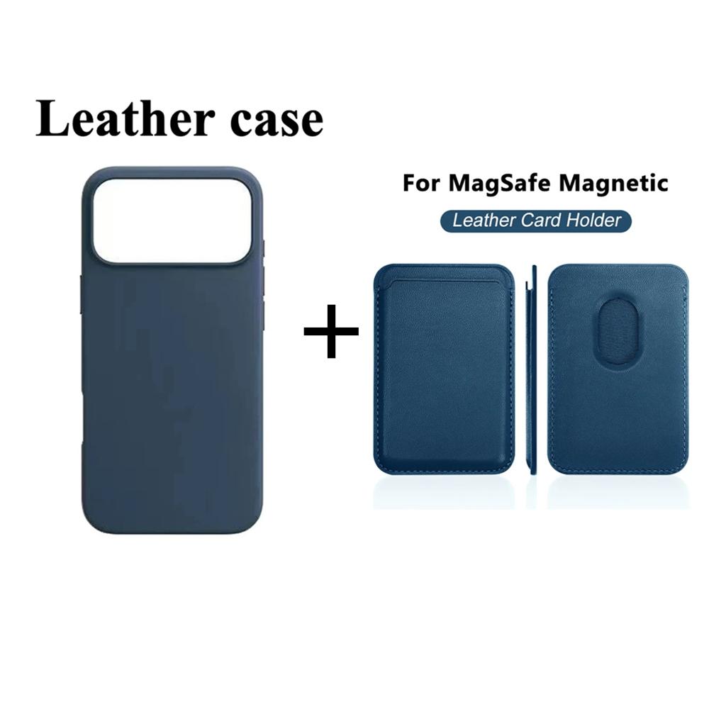 

Sle Luxury Business Set For Apple Premium Leather Case For iPhone 17 Pro Max Air 16 15 14 Pro Max With Card Holder c iPhone 15 Pro Max синій