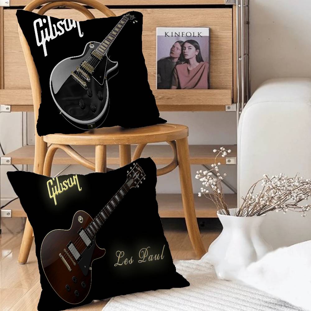 Gibson Guitar Logo Cushion Cover Pillowcase Upholstery Sofa Throw Pillow Home Decor Pillowcas