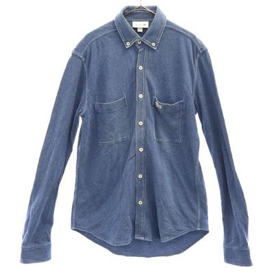 Logo Patch Long Sleeve Button Down Shirt S Blue Men's Used