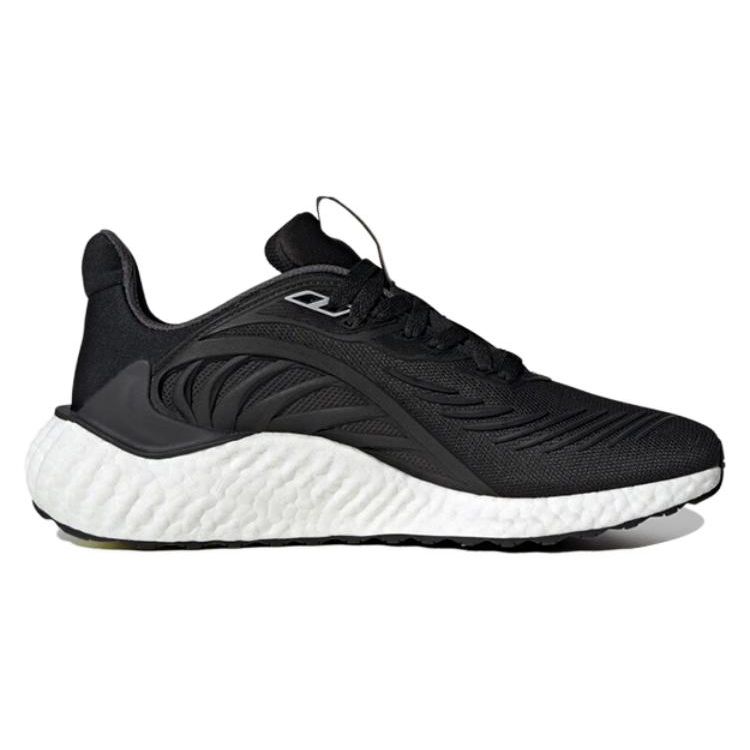 Adidas Alphaboost Fashion Comfortable PU Fabric Durable Breathable Low-Top Casual Running Shoes Unisex Sneakers Black IF3407