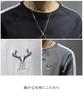 Logo Long Long Long Slim Slim Pullover Cut and Sewn Casual Room Round American Brother Sports [unifiss] Men's T-Shirt, T, Line, Deer, Tops, Sleeves,