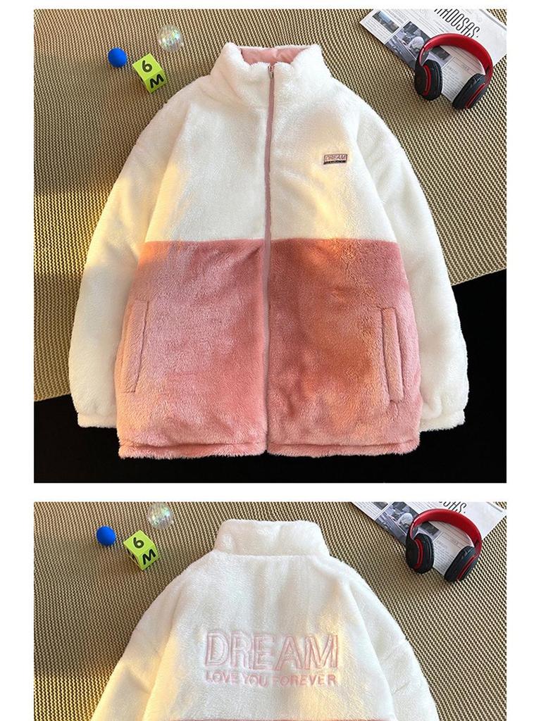 Men's Winter Double-Sided Cotton Jacket with Lambswool Lining - Unisex Warm Coat