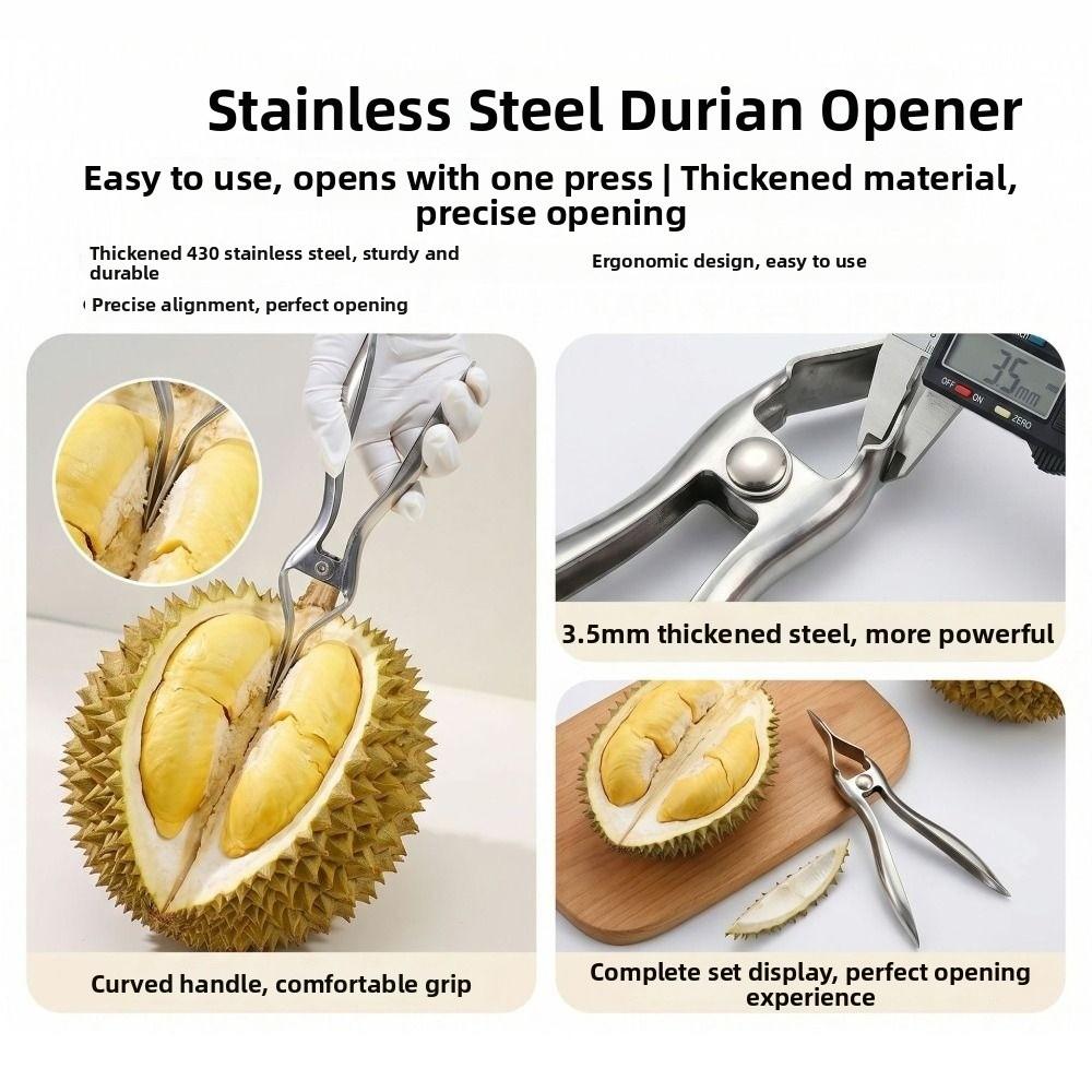 Effort-saving Durian Separator Tool Stainless Steel Fruit Splitter Durable Durian Opener Household