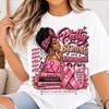 Pretty Strong And Unstoppable PNG, Black Breast Cancer Warrior Design, Afro Girl Pink Ribbon, Pink October Sublimation Download