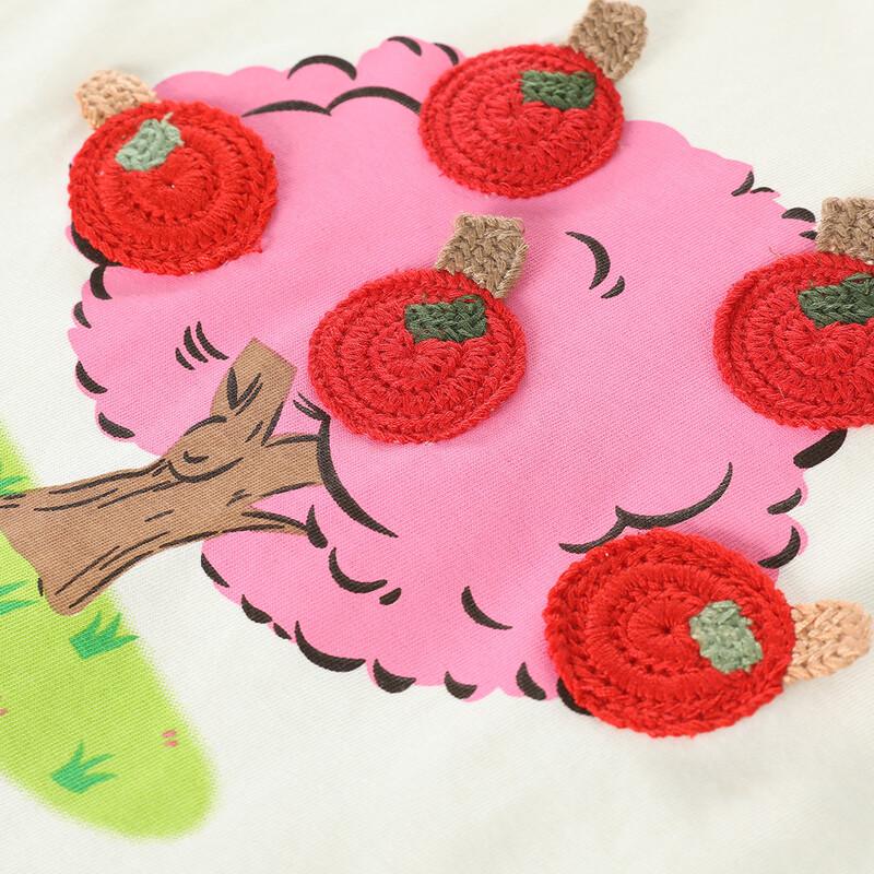Montagut Girls' Summer Apple Tree T-Shirt & Pants Set