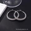 Silver Needle Circle Earrings, Fashionable High-End Copper Ear Hoops, Light Luxury, Versatile Jewelry Accessory.