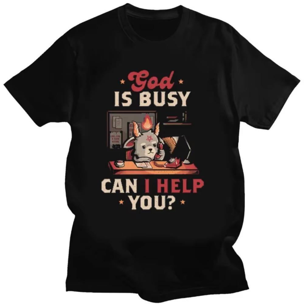 Kawaii Satan Demon Graphic Tshirts Funny Goat TeeHail Horror Funny Evil T Shirt Men Women Summer XS-4XL Tee Shirts