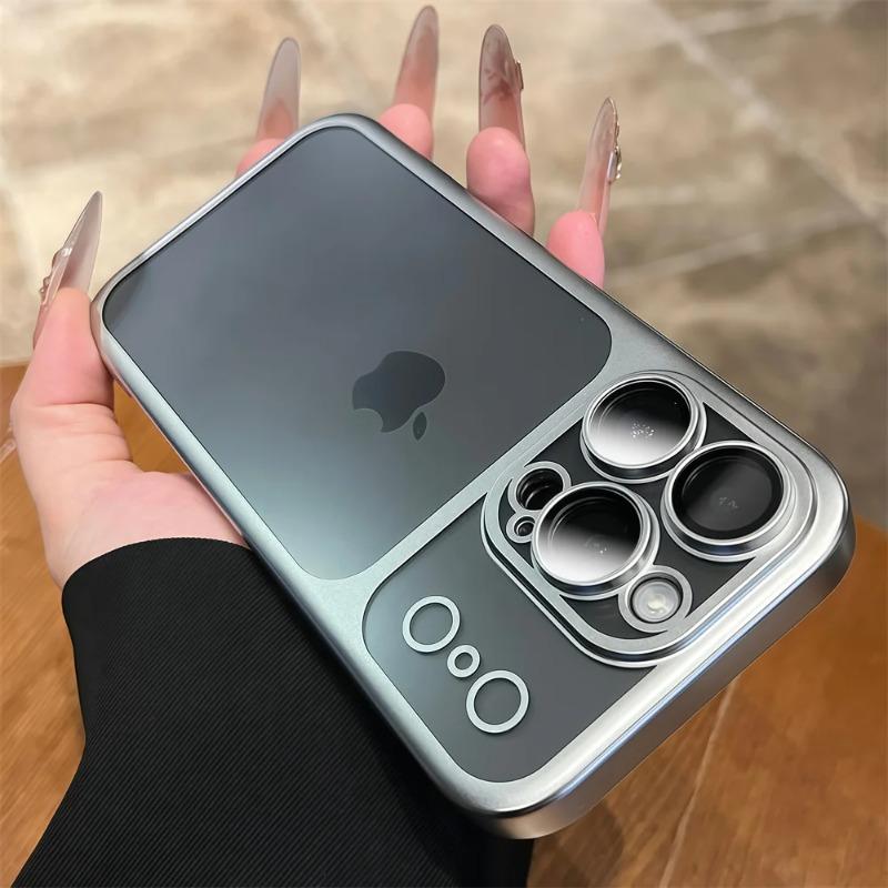 Luxury Plating Metallic Color Matte Transparent Phone Case For iPhone 17 16 15 14 13 12 11 17Pro Max Full Lens Protection Cover