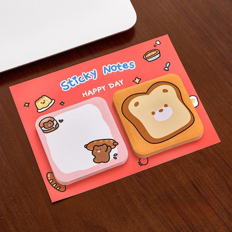 20Pcs Cartoon Animal Sticky Notes Sticker Cute Rabbit Bear Capybara Astronaut Memo Pad School Office Stationery