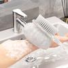 Spazzola da Bagno con Manico di Cristallo, Spazzola Corpo Doppia Faccia, Raschietto Esfoliante per la Schiena - Spazzola Doccia a Manico Lungo per il Bagno
