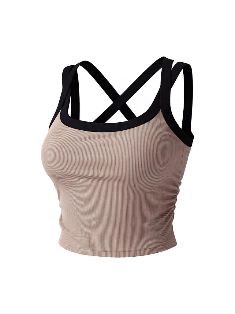 New Halter Cross-Strap Crop Top: Short, Sexy, Sweet, and Spicy for Outer or Inner Wear, Perfect As a Base Layer, Beautiful Back, Yoga, and Sports Bra.
