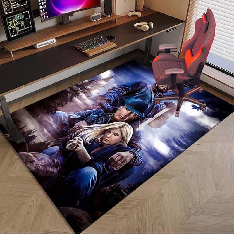 Western Adventure Romance Carpet, Chair Rug,Rug for Office Bedroom Living Rooms, Doormat Decor Fan Gift Christmas Gift