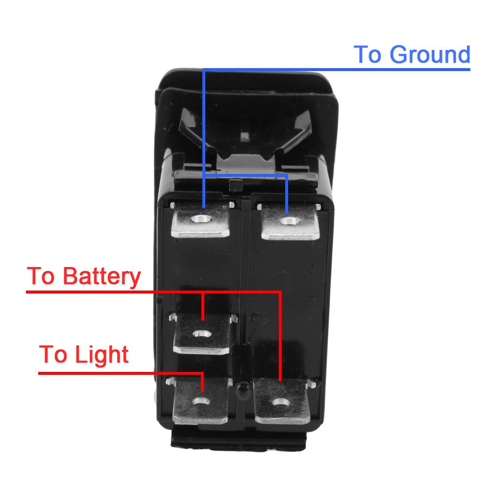 SPST Carling Switch Car Boat Truck Rocker Switch 1pc 5 Pin Marine Switch 12V 24V ON-OFF Blue LED Waterpoof