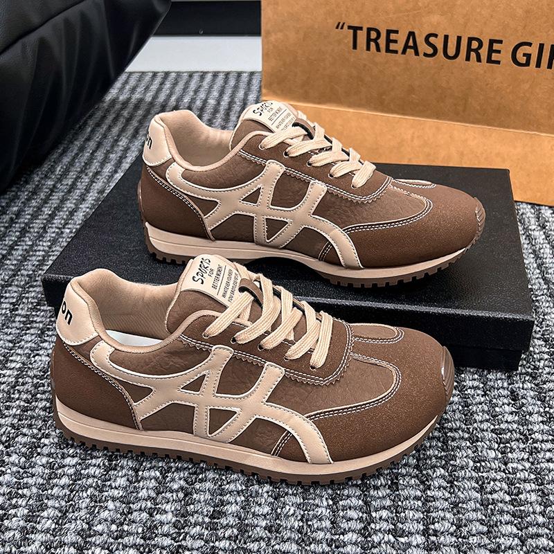 

2025 новая осенняя платформа немецкие тренировочные туфли женская мода ретро кожаная цветная обувь на доске женская обувь спортивная обувь повседневная обувь 40 коричневый