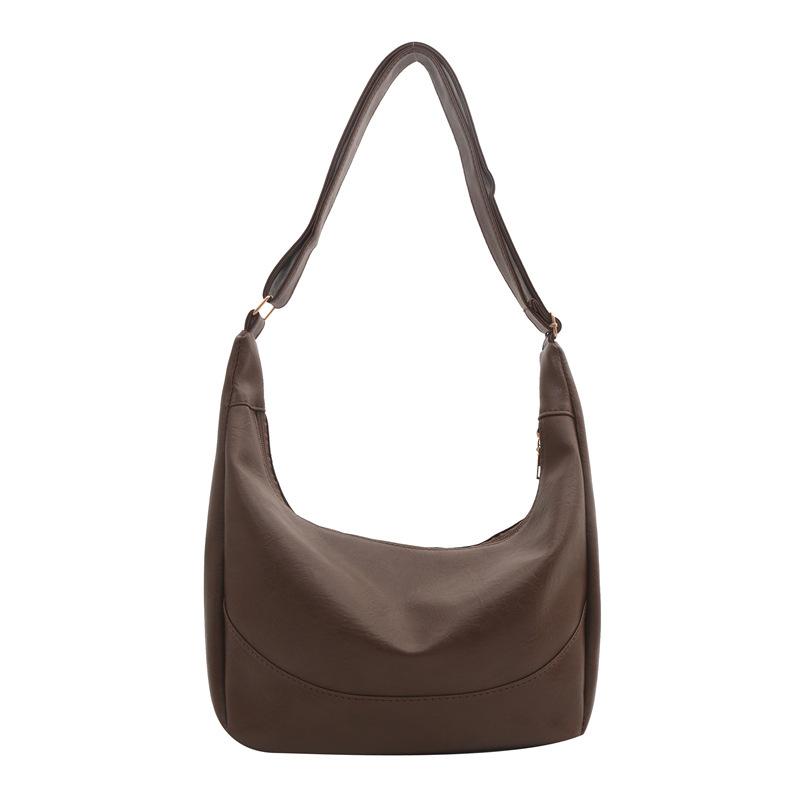 Casual large-capacity bag women's 2024 new retro dumpling bag simple and versatile messenger bag