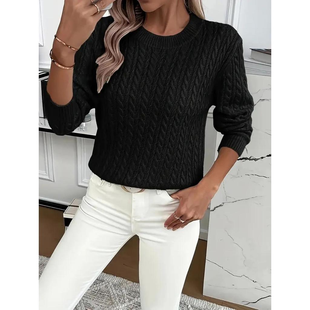 A Versatile and Fashionable Round-neck Sweater for Women In Autumn and Winter