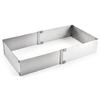 Anillo de Mousse Cuadrado 3D Grande de Acero Inoxidable Molde Ajustable para Hornear Pasteles Galletas