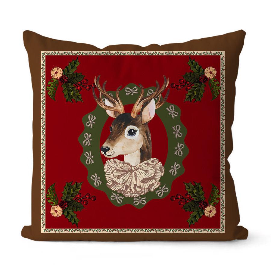 

Красота ретро инс стиль узор с лосем наволочка диванная подушка наволочка для прикроватной подушки квадратная подарок для девушки 40x40cm 16x16in