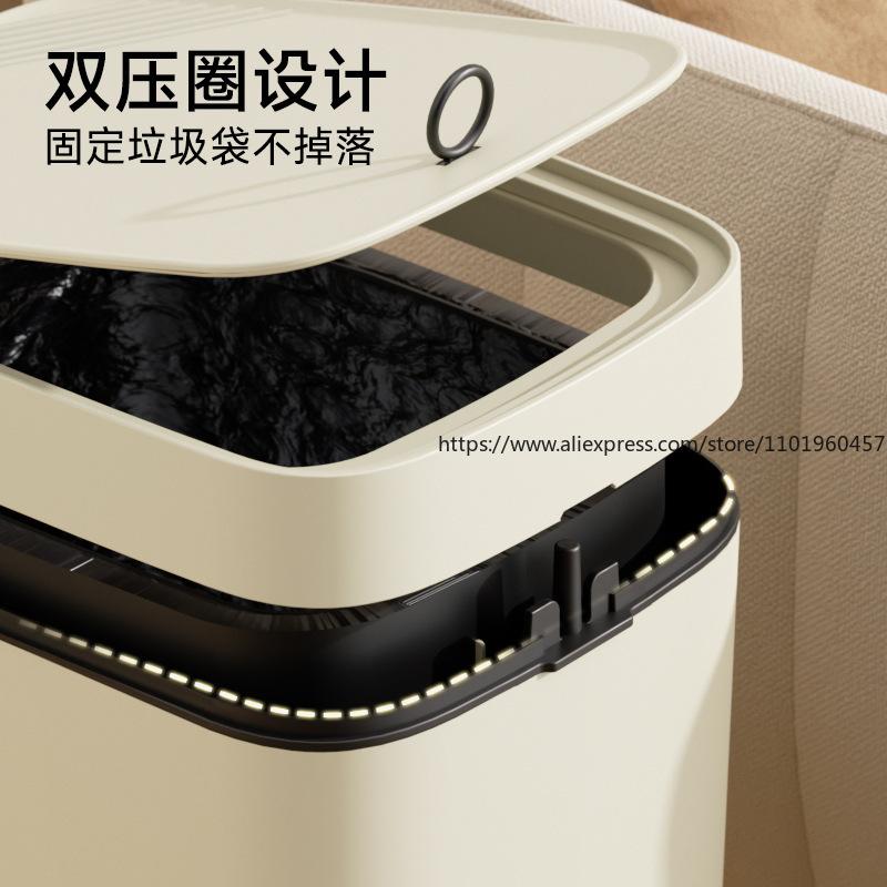 Luxury Large-Capacity Trash Can for Home Lid-Equipped Waste Bin for Kitchen and Living Room Bathroom Bin