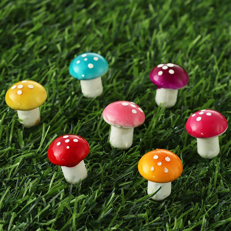 Exquisite Handicraft Miniature Colorful Mushroom Ornaments For Fairy Gardens
