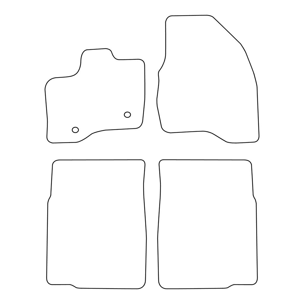 [BLM]FO066 Red - Set of Velour Floor Mats To Fit Ford Explorer V 2010-2019 - Red Trim