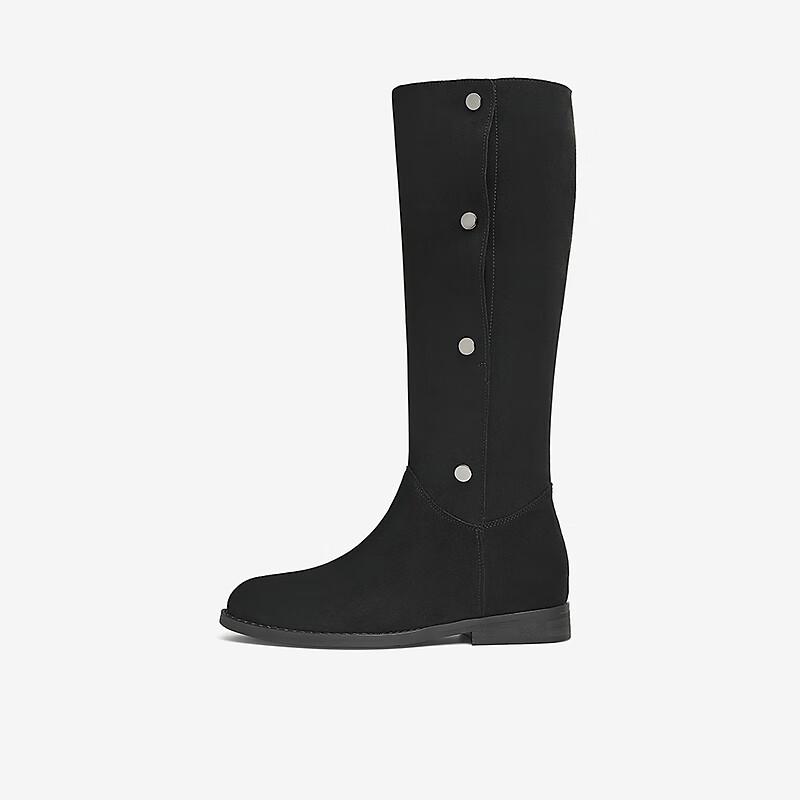 BESTU Women s Fashion High-Top Chunky Heel Boots 37