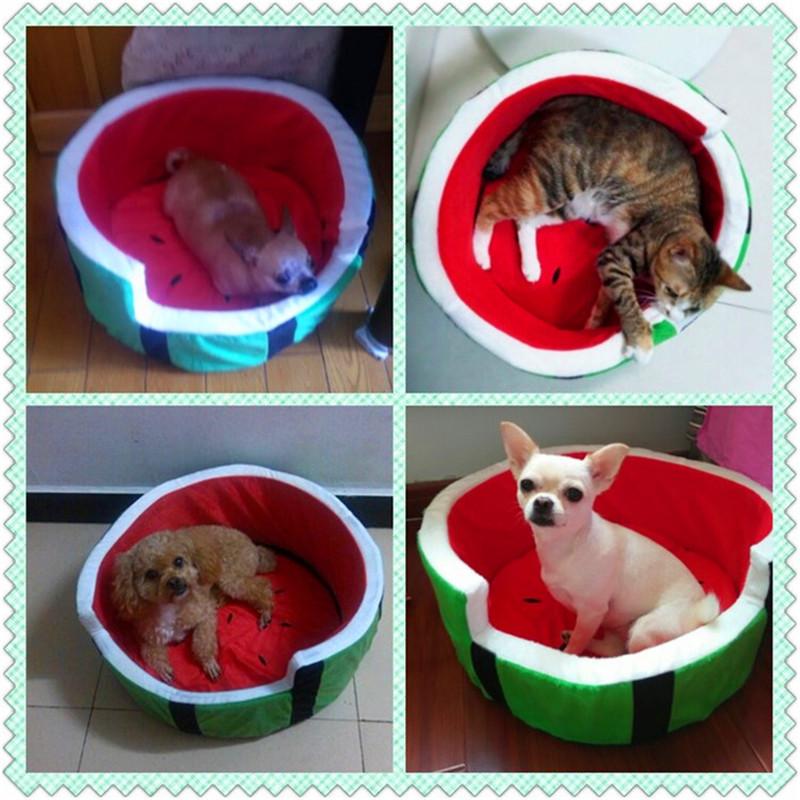 Cartoon Watermelon Shaped Kennel House for Cats Puppies Warm Dog Bed Mat Sofa Pet Cat Bed for Dogs Fruit Bed