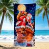 1Pc Santa Claus Climbs Chimney Beach Towel Quick Dry Multiuse For Beach Pool Gym Yoga Home Travel Christmas Halloween Xmas Gift S1123